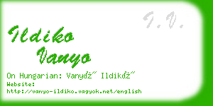 ildiko vanyo business card